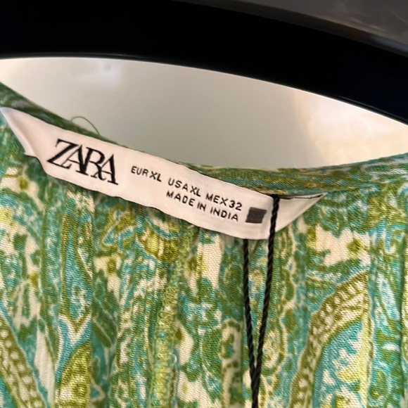 Zara beaded printed blouse.sz XL. NWT. - Picture 3 of 6